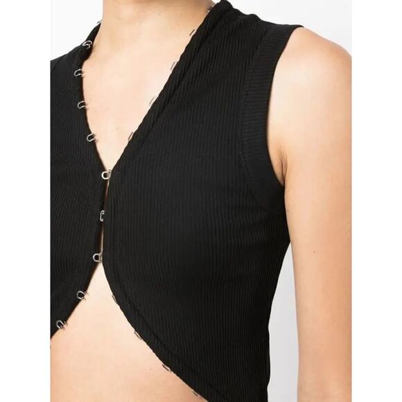 Dion Lee Ribbed Vest Crop Top in Black Size US 4 or SMALL - Picture 2 of 8